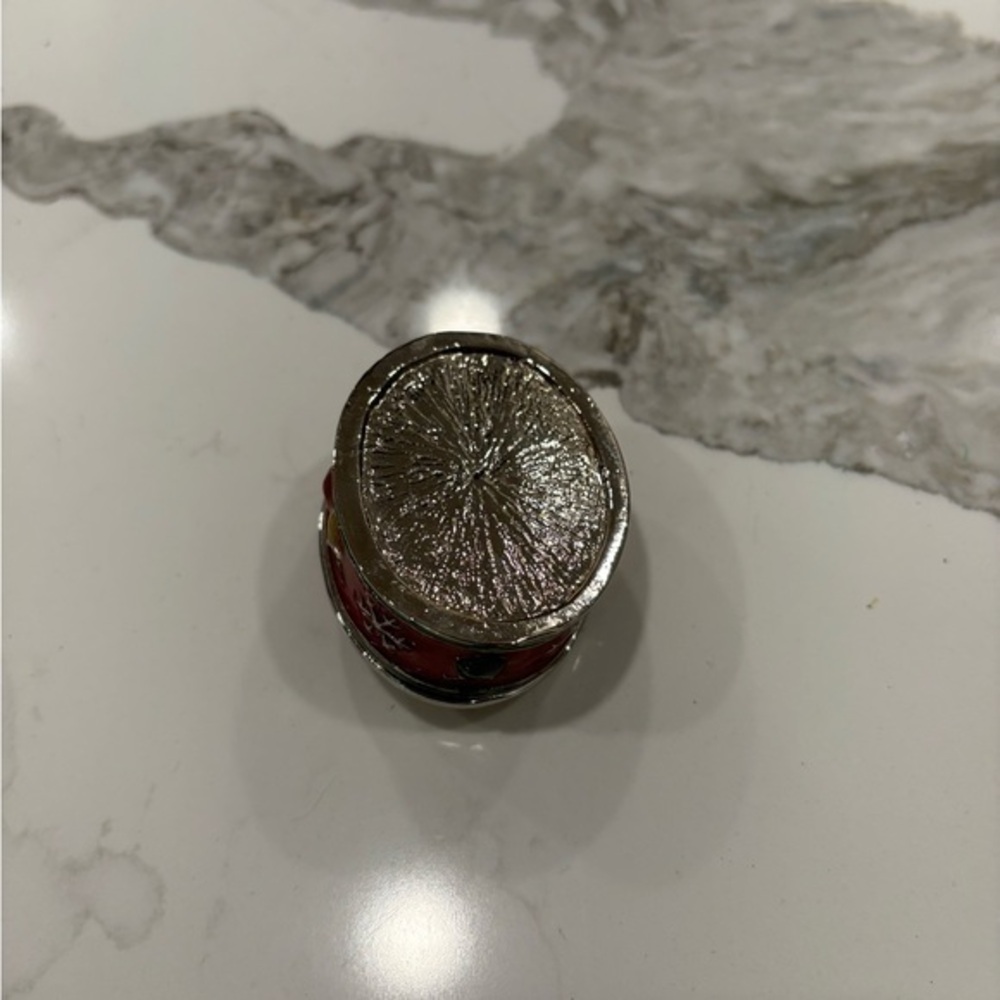 Christmas snowman‎ enamel trinket/pillbox with magnetic closure - Picture 2 of 5